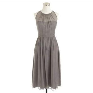 J.Crew Megan Chiffon Dress in Graphite Size 6